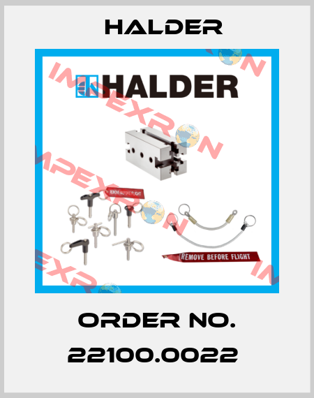 Order No. 22100.0022  Halder