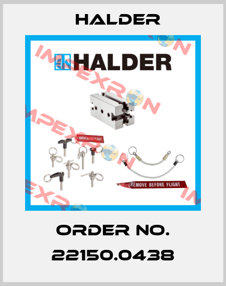 Order No. 22150.0438 Halder