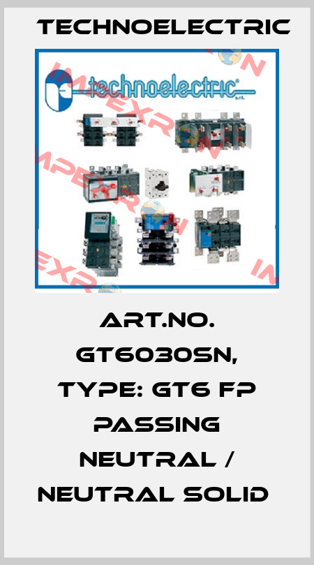 Art.No. GT6030SN, Type: GT6 FP passing neutral / neutral solid  Technoelectric