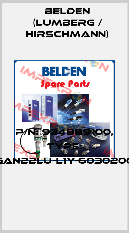 P/N: 934889100, Type: GAN22LU-L1Y-6030200  Belden (Lumberg / Hirschmann)