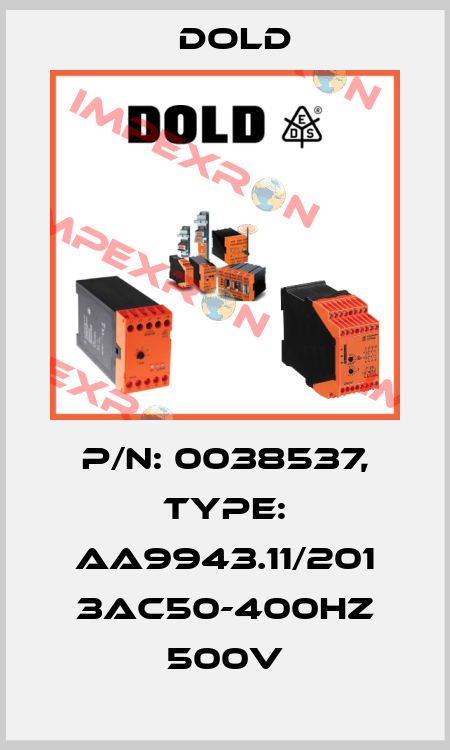 p/n: 0038537, Type: AA9943.11/201 3AC50-400HZ 500V Dold