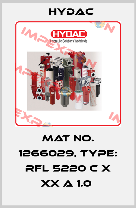 Mat No. 1266029, Type: RFL 5220 C X XX A 1.0  Hydac