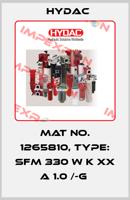 Mat No. 1265810, Type: SFM 330 W K XX A 1.0 /-G  Hydac