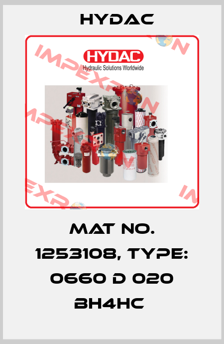 Mat No. 1253108, Type: 0660 D 020 BH4HC  Hydac