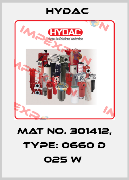 Mat No. 301412, Type: 0660 D 025 W  Hydac