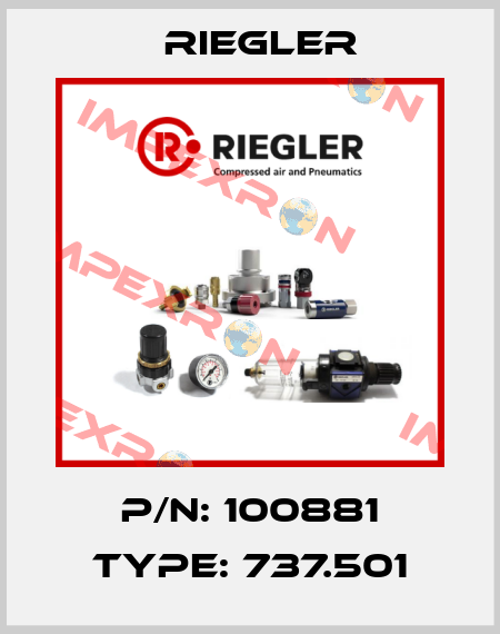 P/N: 100881 Type: 737.501 Riegler