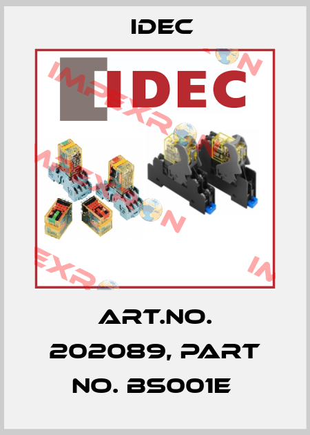 Art.No. 202089, Part No. BS001E  Idec