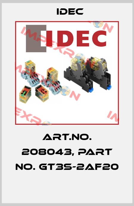 Art.No. 208043, Part No. GT3S-2AF20  Idec