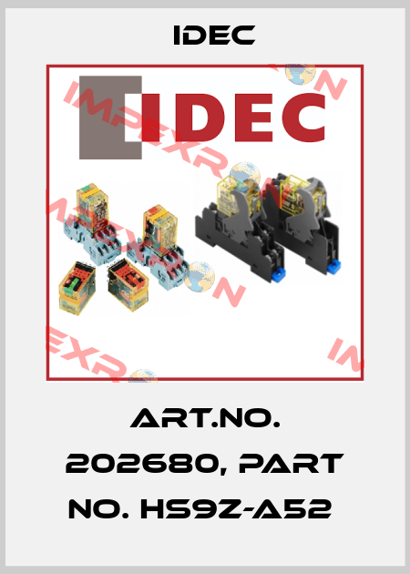 Art.No. 202680, Part No. HS9Z-A52  Idec