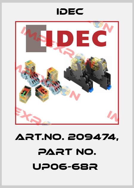 Art.No. 209474, Part No. UP06-68R  Idec