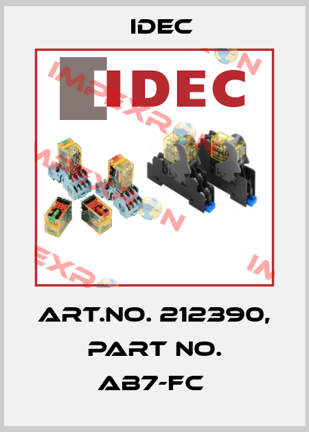 Art.No. 212390, Part No. AB7-FC  Idec