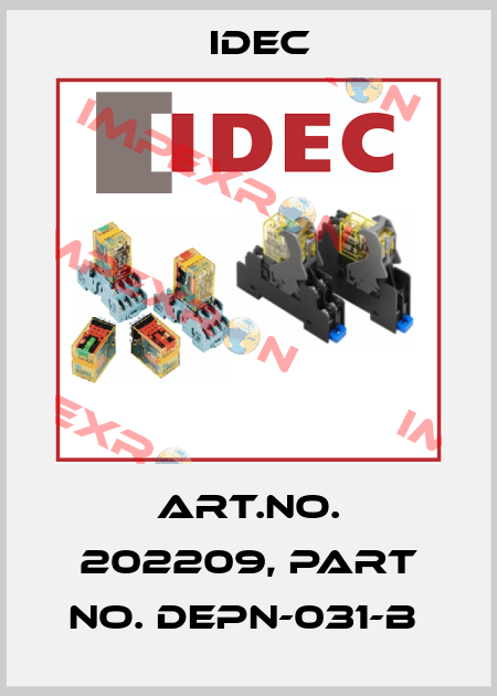 Art.No. 202209, Part No. DEPN-031-B  Idec