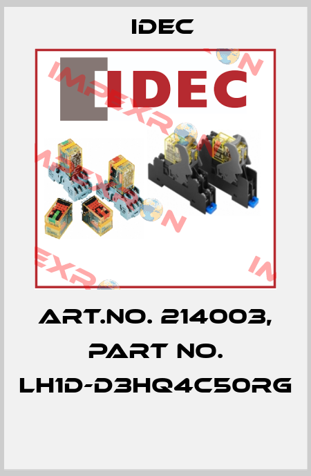 Art.No. 214003, Part No. LH1D-D3HQ4C50RG  Idec