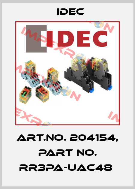 Art.No. 204154, Part No. RR3PA-UAC48  Idec