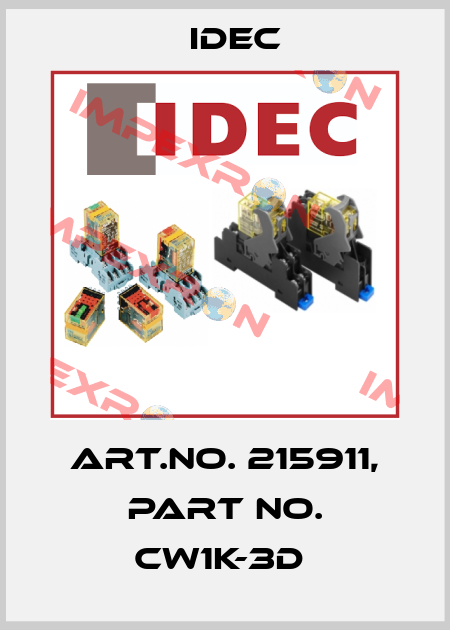 Art.No. 215911, Part No. CW1K-3D  Idec