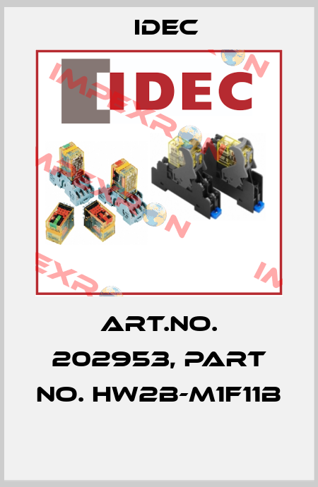 Art.No. 202953, Part No. HW2B-M1F11B  Idec