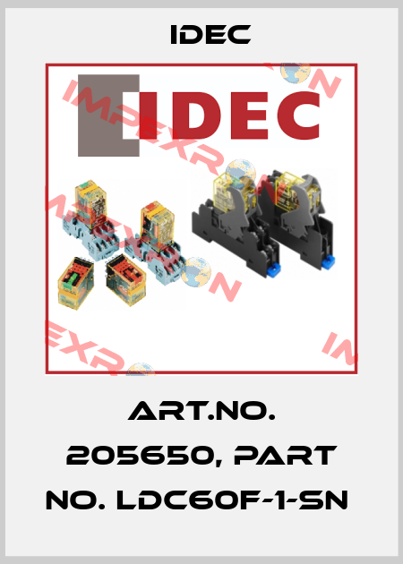 Art.No. 205650, Part No. LDC60F-1-SN  Idec