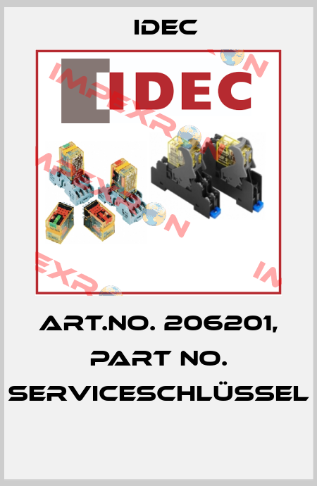 Art.No. 206201, Part No. Serviceschlüssel  Idec