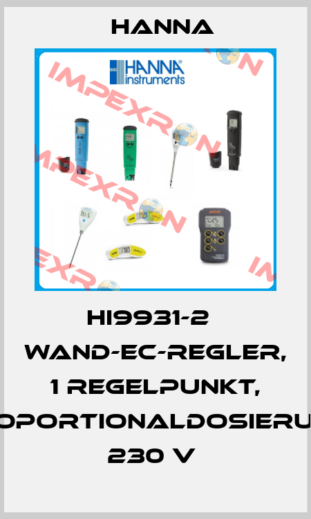 HI9931-2   WAND-EC-REGLER, 1 REGELPUNKT, PROPORTIONALDOSIERUNG, 230 V  Hanna