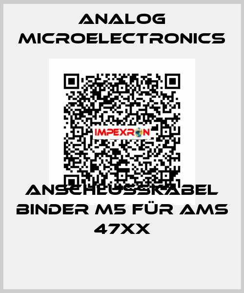 Anschlusskabel Binder M5 für AMS 47xx Analog Microelectronics