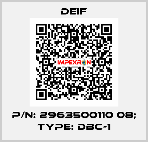 p/n: 2963500110 08; Type: DBC-1 Deif