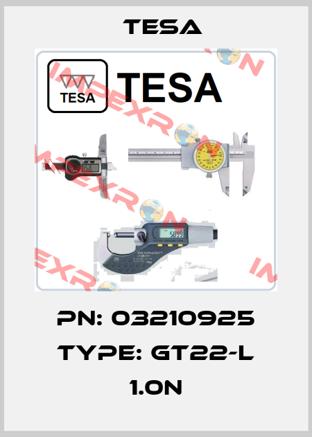 PN: 03210925 Type: GT22-L 1.0N Tesa