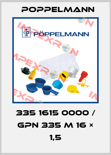 335 1615 0000 / GPN 335 M 16 × 1,5 Poppelmann