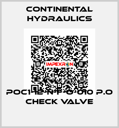 POC1-12-N-F-O-010 P.O CHECK VALVE Continental Hydraulics