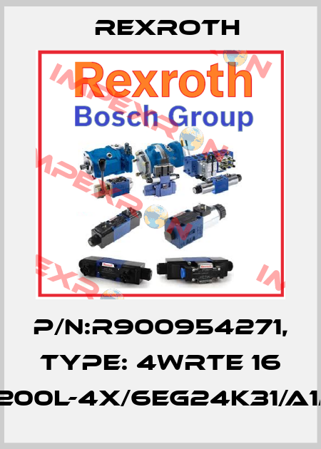 p/n:R900954271, Type: 4WRTE 16 E200L-4X/6EG24K31/A1M Rexroth