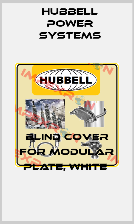 Blind cover for modular plate, white  Hubbell Power Systems