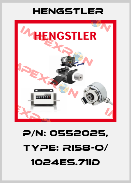 p/n: 0552025, Type: RI58-O/ 1024ES.71ID Hengstler