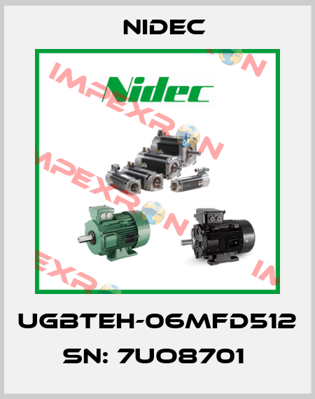 UGBTEH-06MFD512 SN: 7uo8701  Nidec