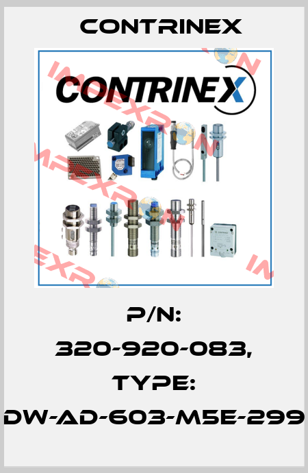 p/n: 320-920-083, Type: DW-AD-603-M5E-299 Contrinex