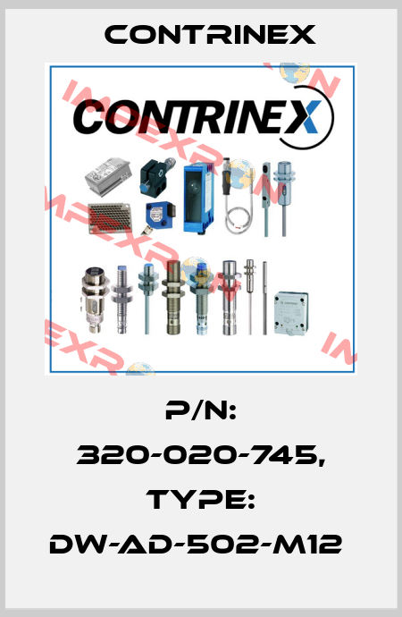 P/N: 320-020-745, Type: DW-AD-502-M12  Contrinex