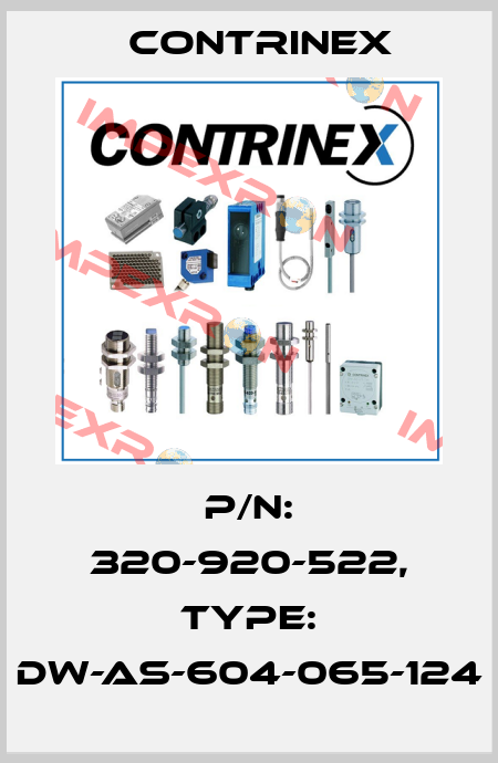 p/n: 320-920-522, Type: DW-AS-604-065-124 Contrinex