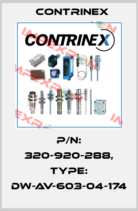p/n: 320-920-288, Type: DW-AV-603-04-174 Contrinex