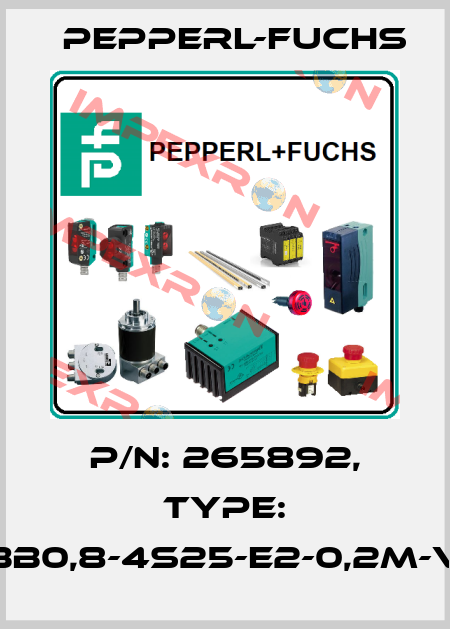 p/n: 265892, Type: NBB0,8-4S25-E2-0,2M-V3 Pepperl-Fuchs