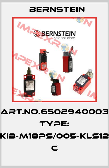 Art.No.6502940003 Type: KIB-M18PS/005-KLS12          C Bernstein