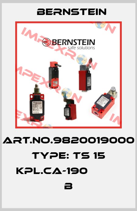 Art.No.9820019000 Type: TS 15 KPL.CA-190             B Bernstein