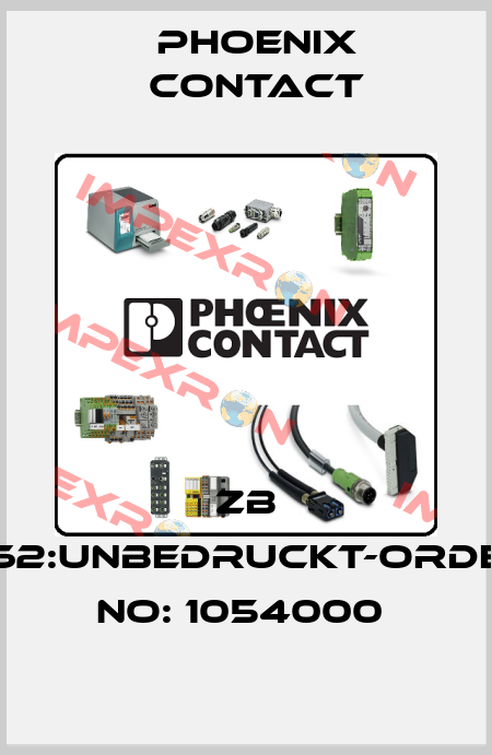 ZB 7,62:UNBEDRUCKT-ORDER NO: 1054000  Phoenix Contact