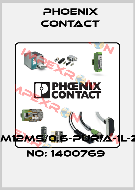SAC-3P-M12MS/0,6-PUR/A-1L-Z-ORDER NO: 1400769  Phoenix Contact