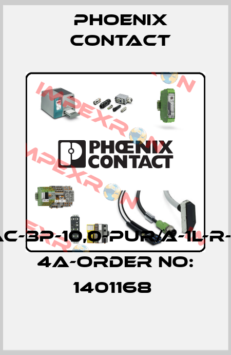 SAC-3P-10,0-PUR/A-1L-R-ES 4A-ORDER NO: 1401168  Phoenix Contact