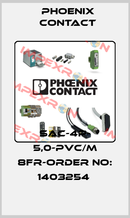 SAC-4P- 5,0-PVC/M 8FR-ORDER NO: 1403254  Phoenix Contact