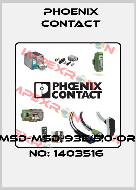VS-MSD-MSD-93E/5,0-ORDER NO: 1403516  Phoenix Contact