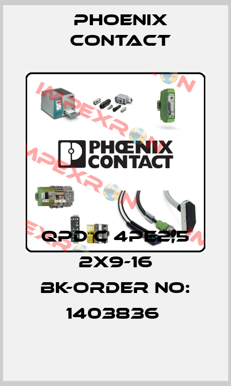 QPD C 4PE2,5 2X9-16 BK-ORDER NO: 1403836  Phoenix Contact