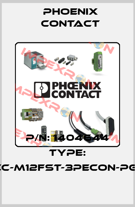 P/N: 1404644 Type: SACC-M12FST-3PECON-PG11-M Phoenix Contact