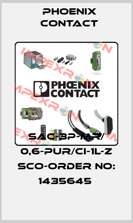 SAC-3P-MR/ 0,6-PUR/CI-1L-Z SCO-ORDER NO: 1435645  Phoenix Contact