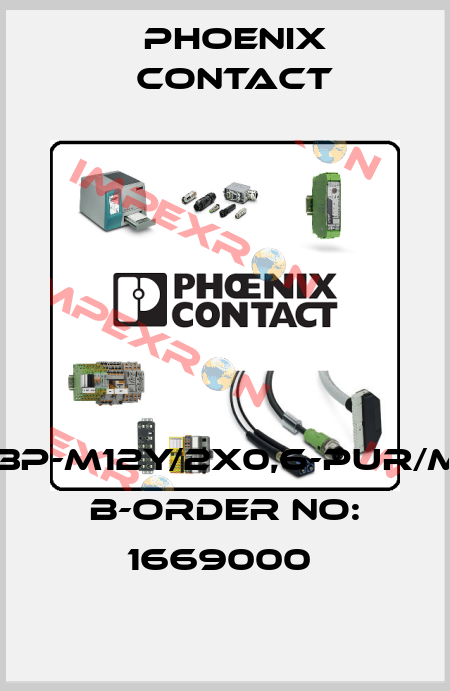 SAC-3P-M12Y/2X0,6-PUR/M12FR B-ORDER NO: 1669000  Phoenix Contact