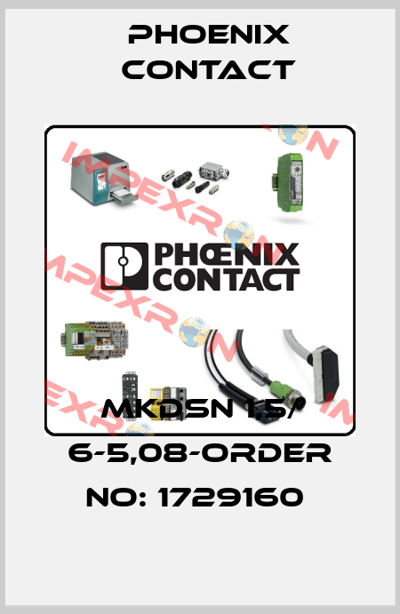 MKDSN 1,5/ 6-5,08-ORDER NO: 1729160  Phoenix Contact