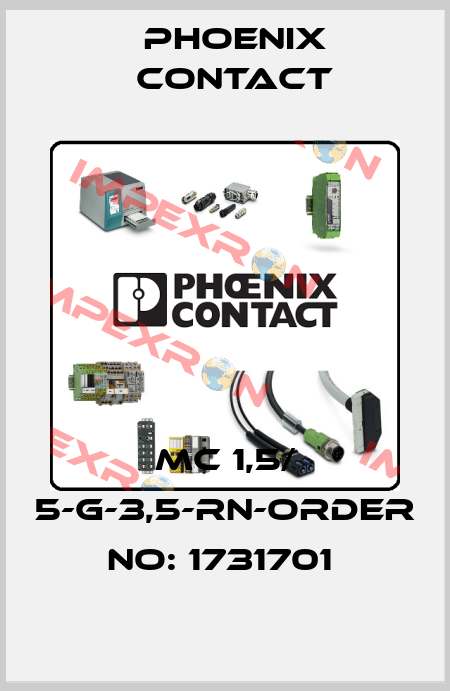 MC 1,5/ 5-G-3,5-RN-ORDER NO: 1731701  Phoenix Contact